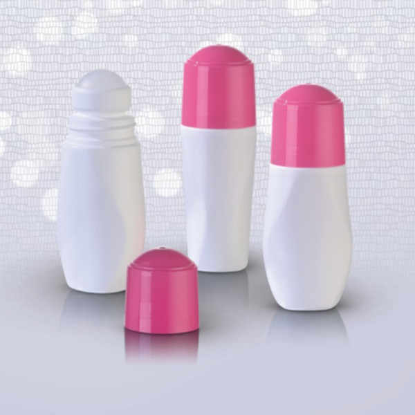 White Deodorant Essential Paste Roll On Plastic Bottle With Pink Overcaps
