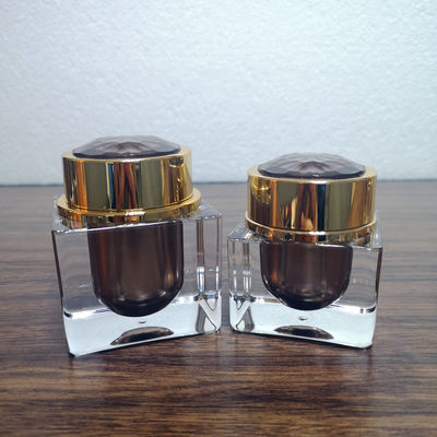 Высококачественный 15g 30g 50g коричневый пластик ПММА акриловый глад покрытие крема банки поставщик косметическая упаковка